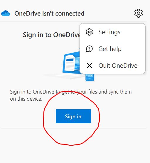 Step 2 log into Onedrive